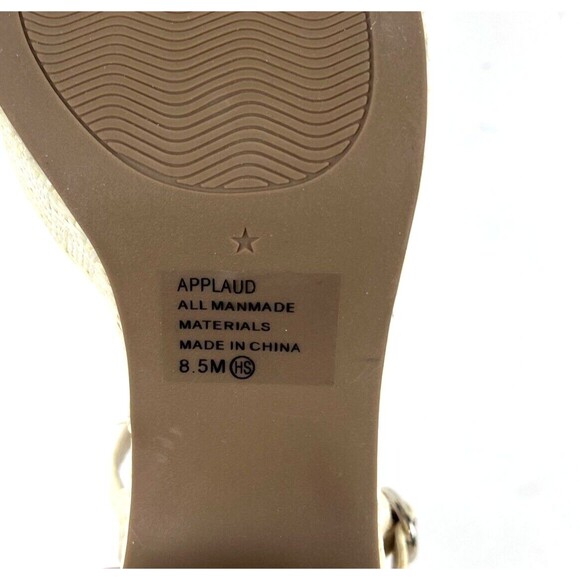 Natural Womens Chunky Platform Heels Sandals white open Toe Ankle Strap SZ 8.5 - Picture 16 of 16